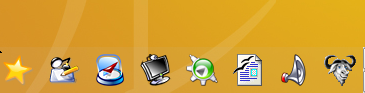Kicker, with the Emacs icon